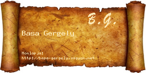 Basa Gergely névjegykártya